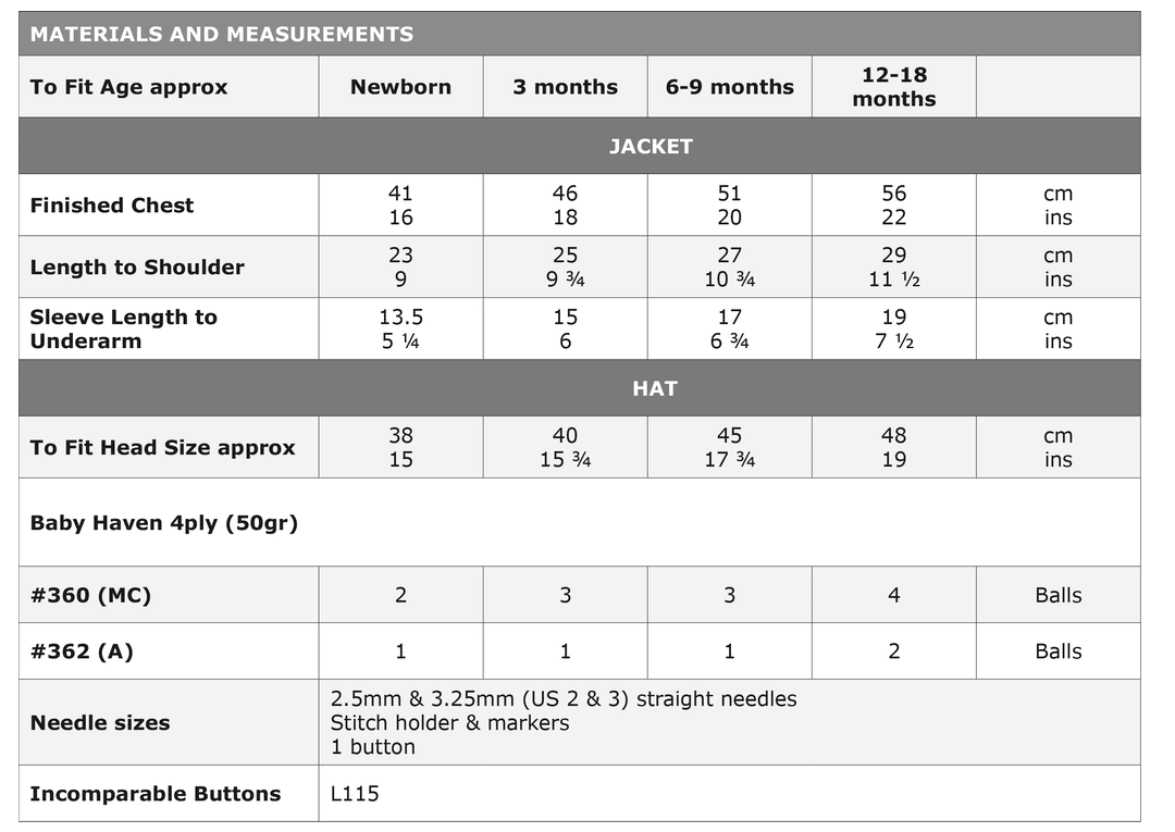 Jacket & Hat K733 by Naturally Yarns - Printed Pattern