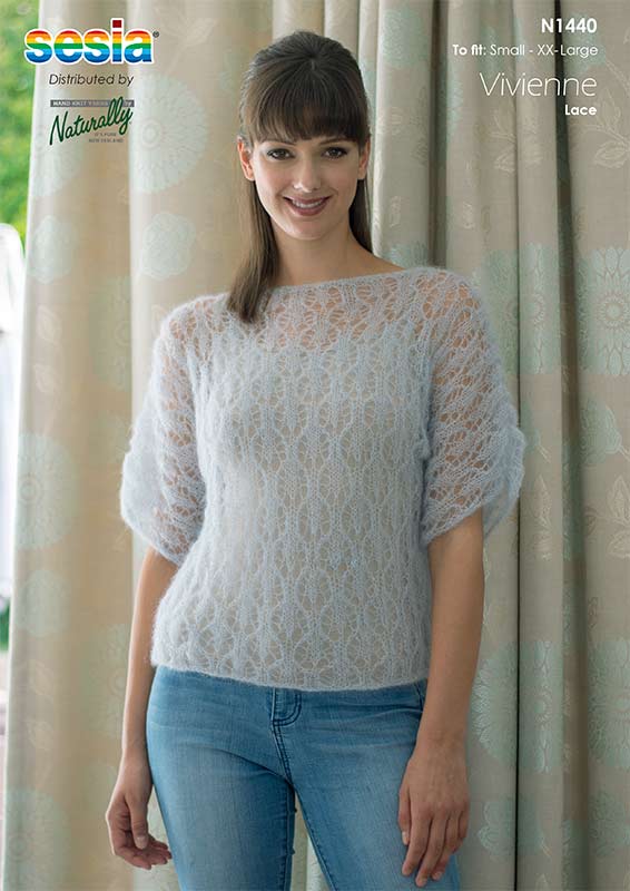 Vivienne Mohair Lace Top (N1440) - Printed Pattern