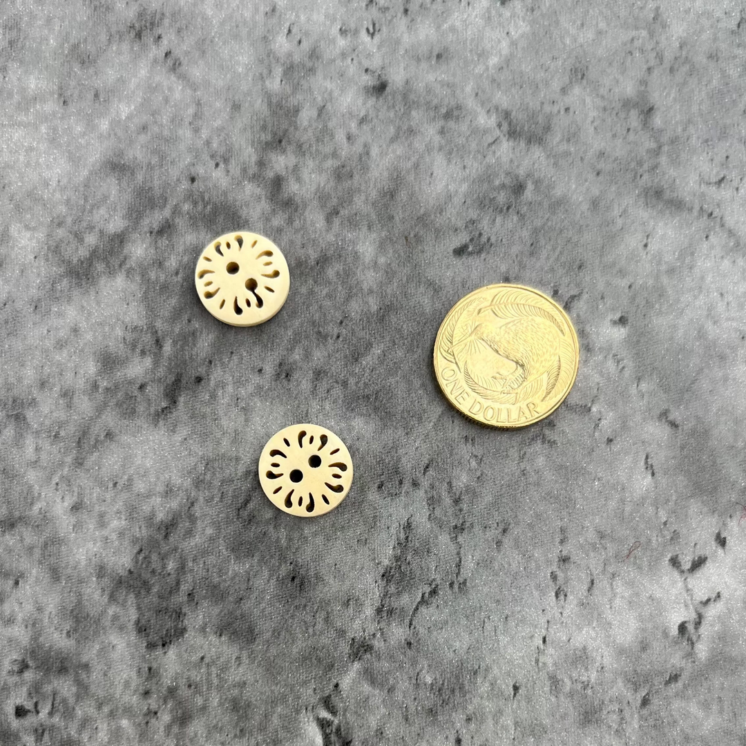 Natty Notions Wooden Button Cream Vintage - 15mm