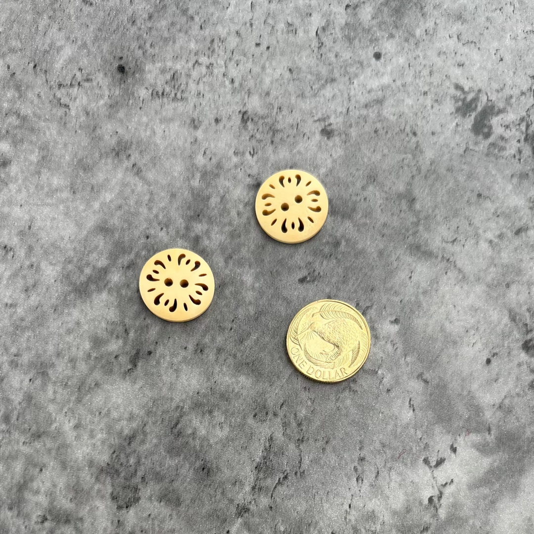 Natty Notions Wooden Button Cream Vintage - 20mm