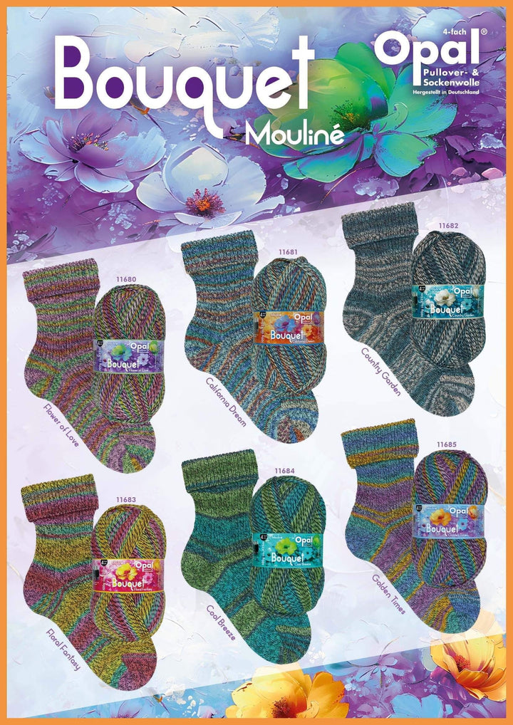 Opal Bouquet MOULINÉ Sock Yarn // 4ply