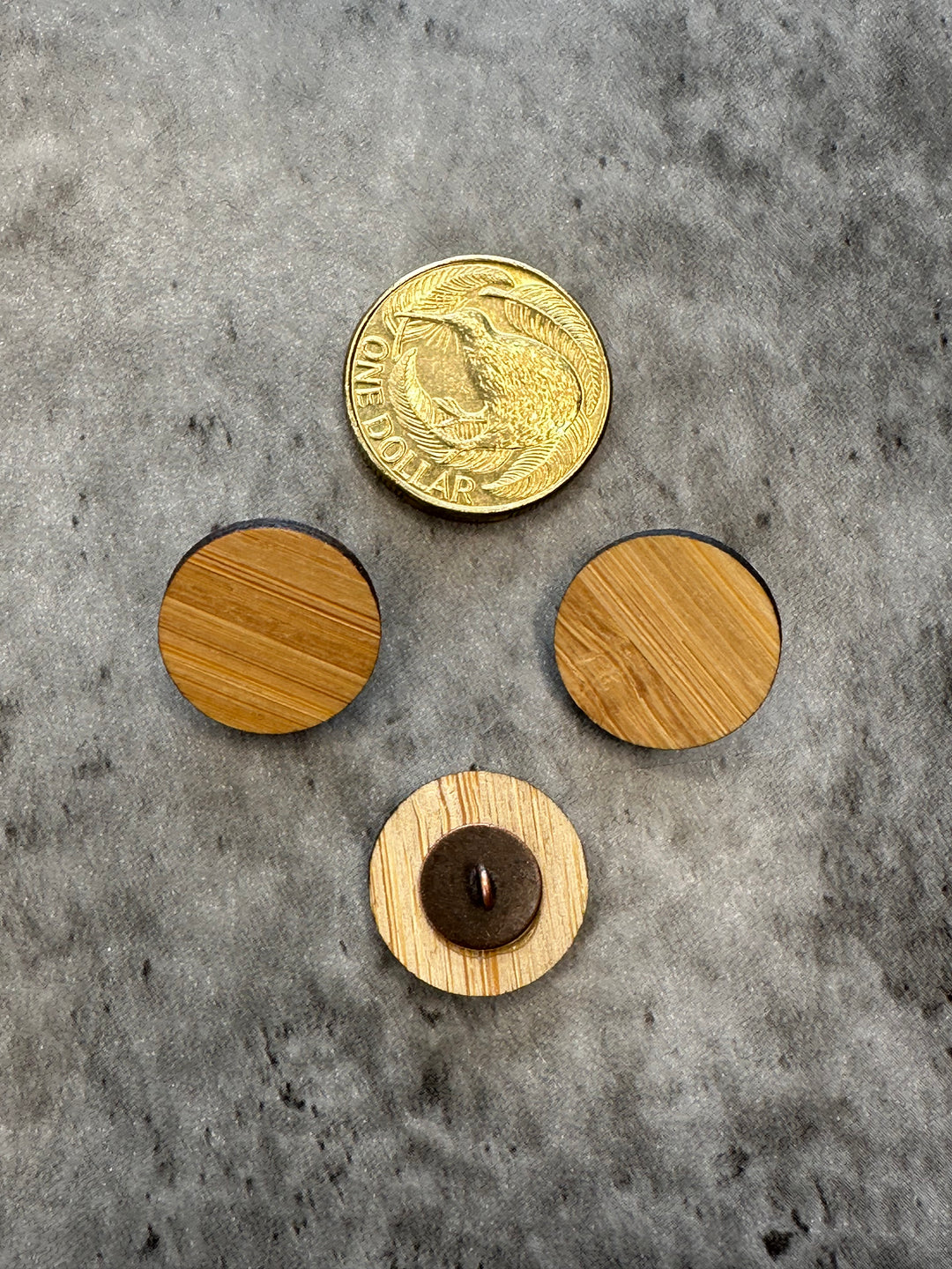 Wood Pancake Shank Button Medium - 18mm