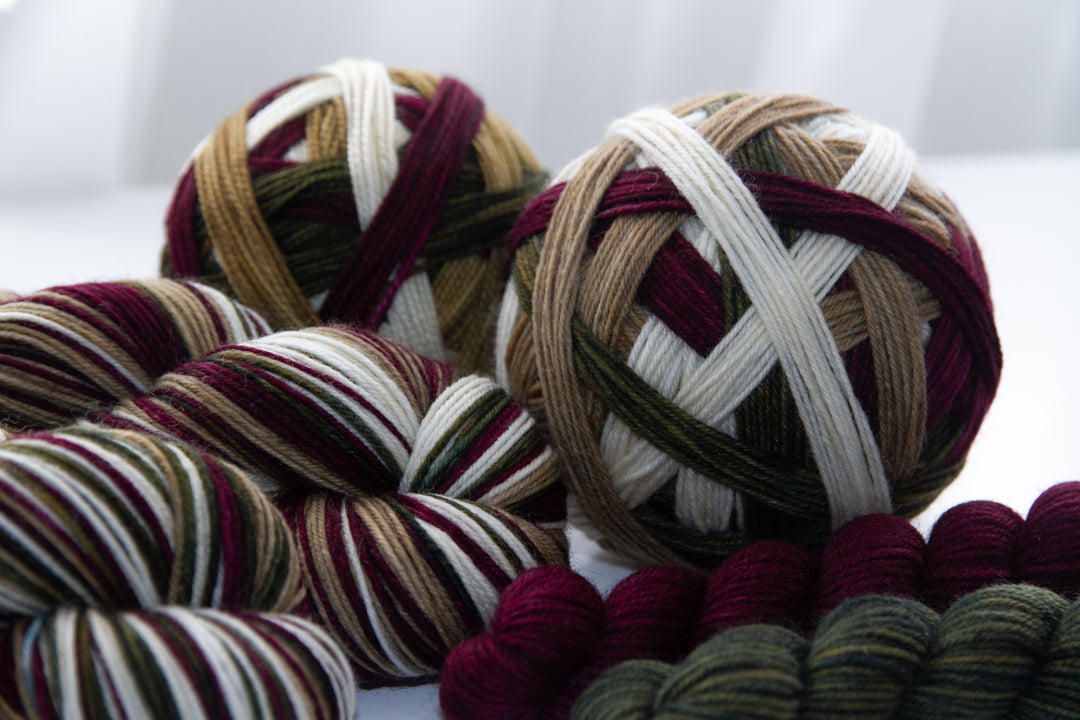 Mrs Peacock Yarns Self-Striping Sock Yarn // Socktober
