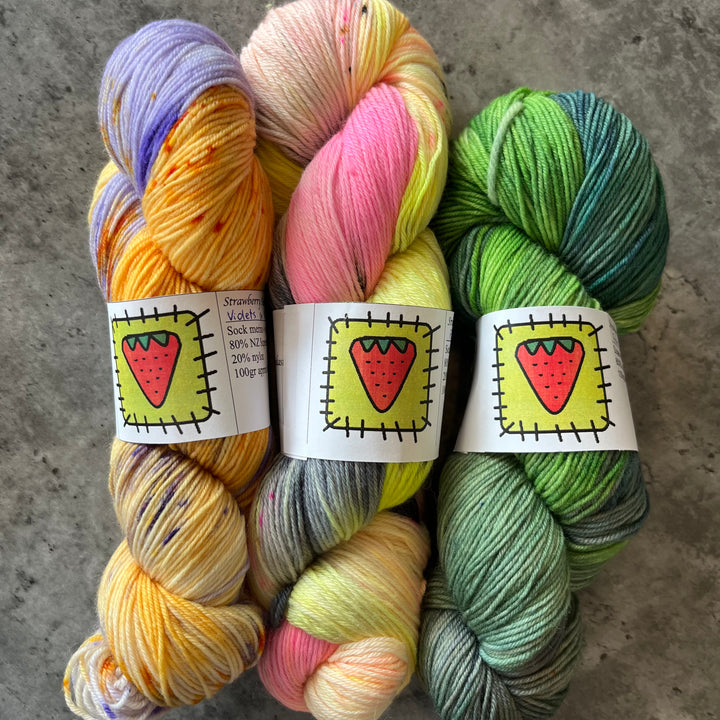 Strawberry Patches Yarns // Sock Yarn // 4ply