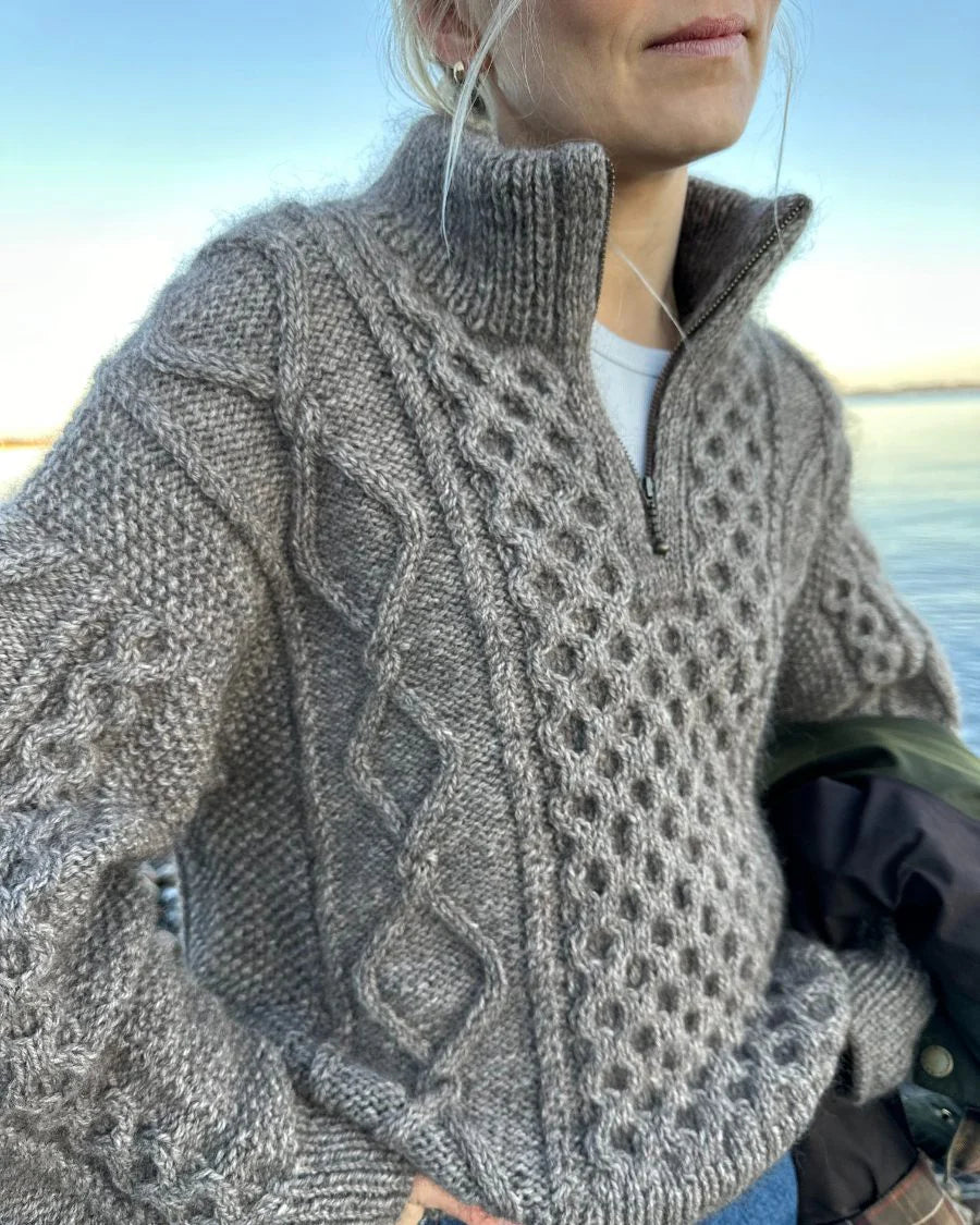 Dagmar Zipper Sweater by Petite Knit - Printed Pattern